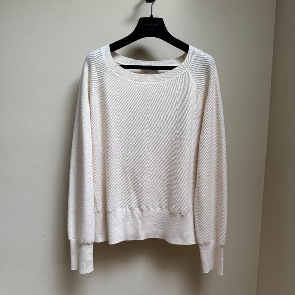 Nordstrom Signature 100% Cashmere Raglan Crewneck Sweater – Ivory - Picture 1 of 8